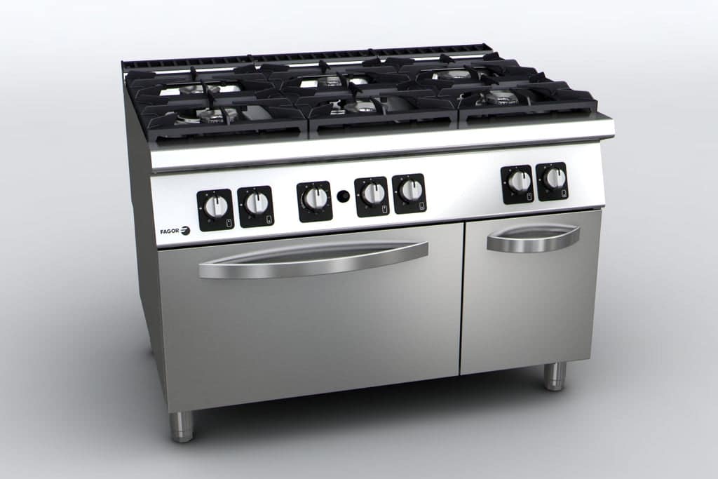 Fagor 900 Series 6 Burner Natural Gas Cooktop with Gas Oven and Neutral Cabinet - CG9-61H - Image 3