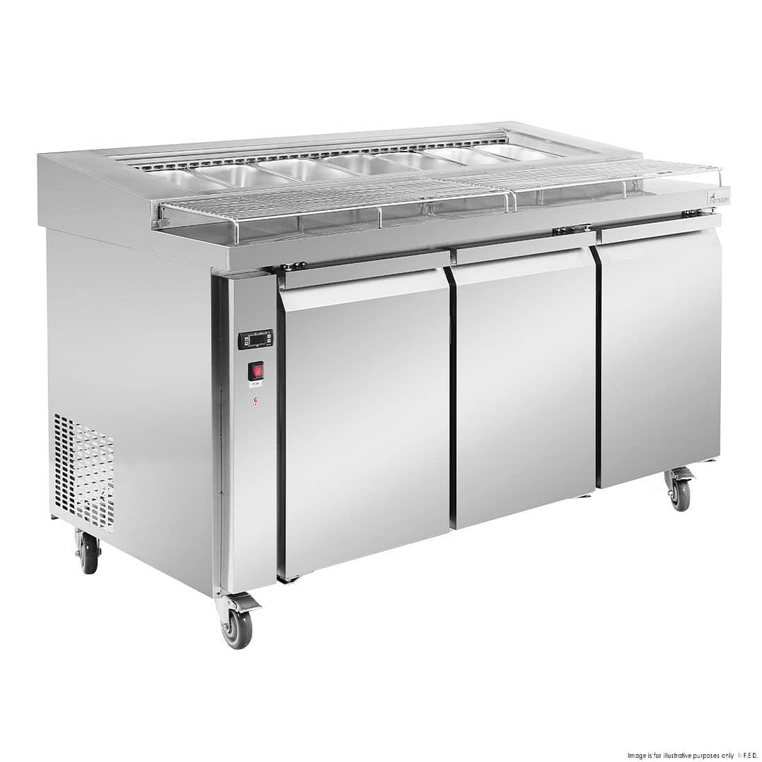 Thermaster PWB150 Three-Door Deluxe Pizza Prep Bench – 1500 mm - Image 2
