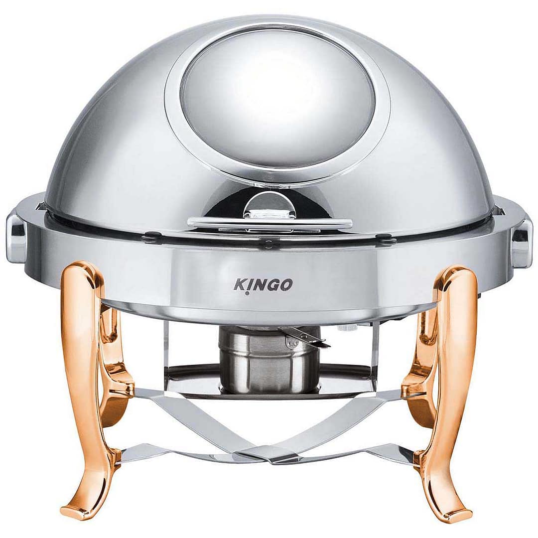 KGS6803 Round Chafing Dish with Gilt Legs