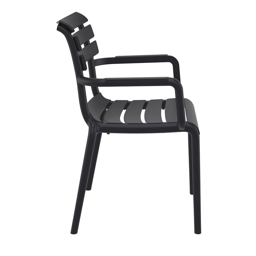 Black Paris Stacking Armchair - Indoor/Outdoor Seating Solution - Image 11