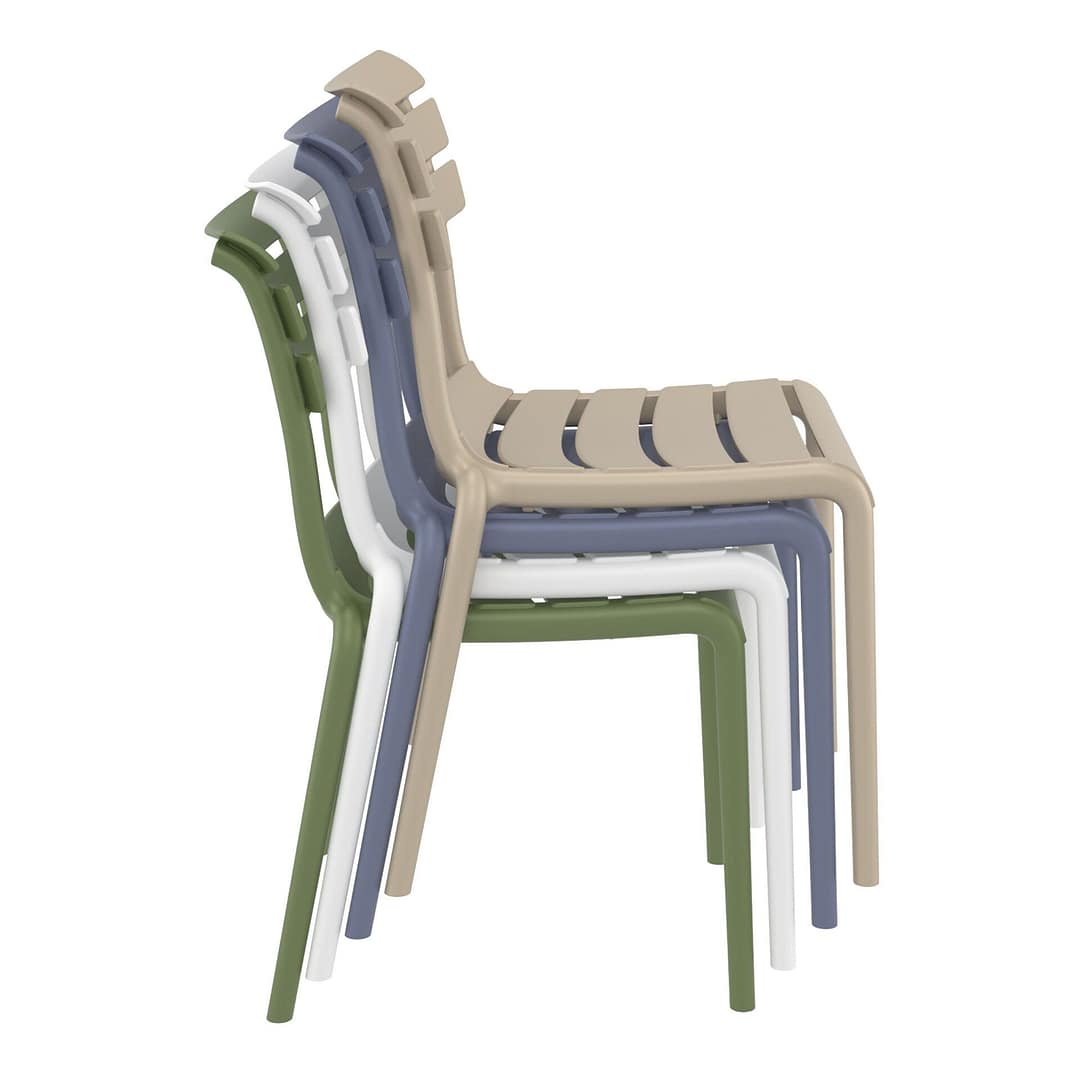 Black Furnlink Siesta Helen Stacking Chair - Durable & UV-Resistant for All-Weather Use - Image 13