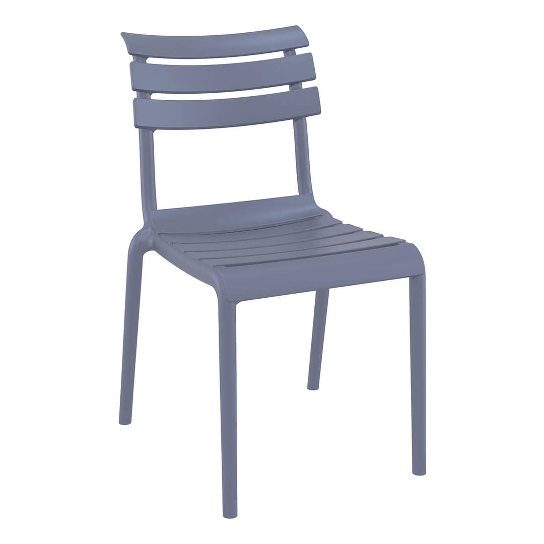 Dark Grey Furnlink Siesta Helen Stacking Chair - UV Stable & Durable for Versatile Indoor/Outdoor