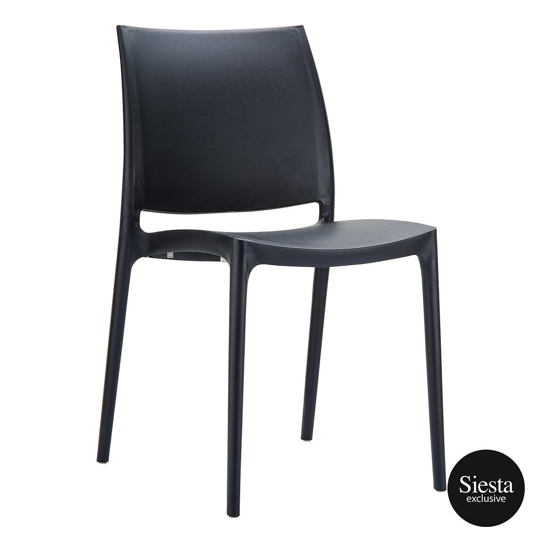 Siesta Maya Chair - Black - Sleek Commercial Seating - Image 2