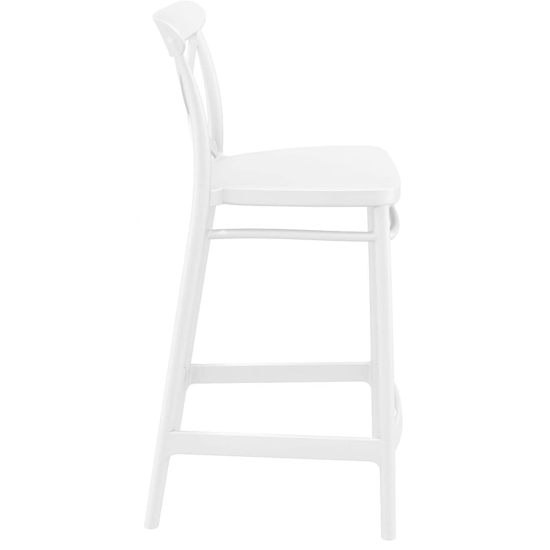 Commercial Grade White Cross Barstool 65 - Heavy Duty Bar Stool by Siesta, Turkey - Image 6