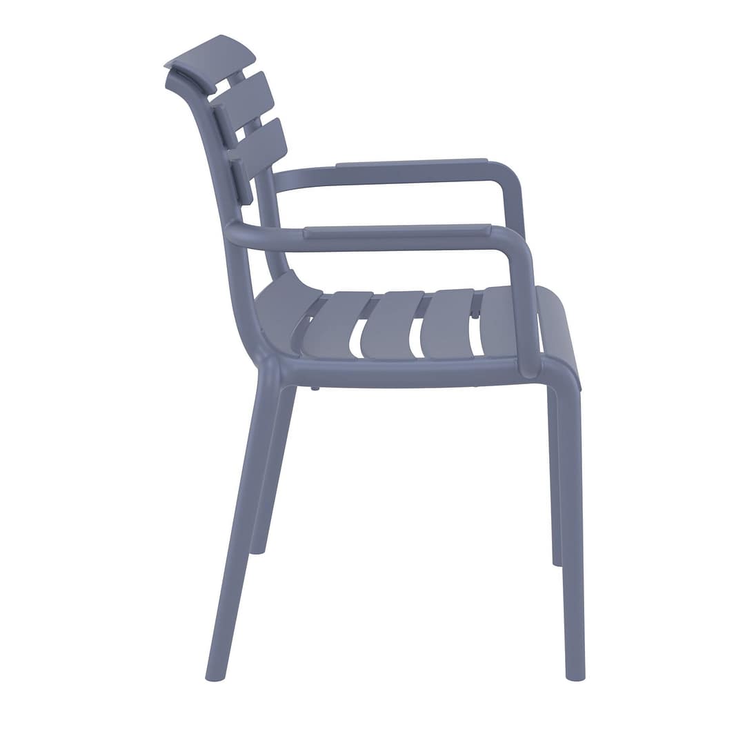 Black Paris Stacking Armchair - Indoor/Outdoor Seating Solution - Image 16