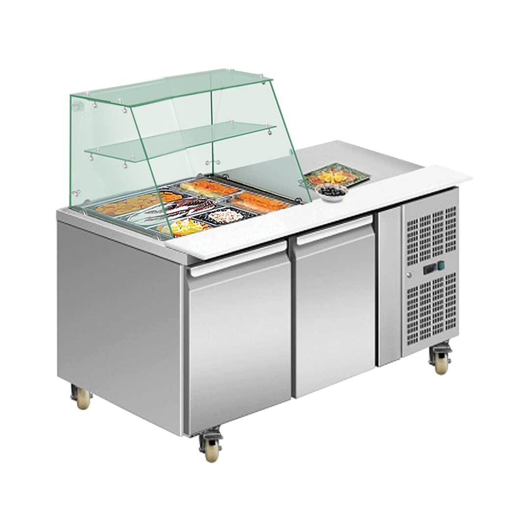 alt="Thermaster THP2100SALGC Deluxe Salad Bar – Stainless Steel"