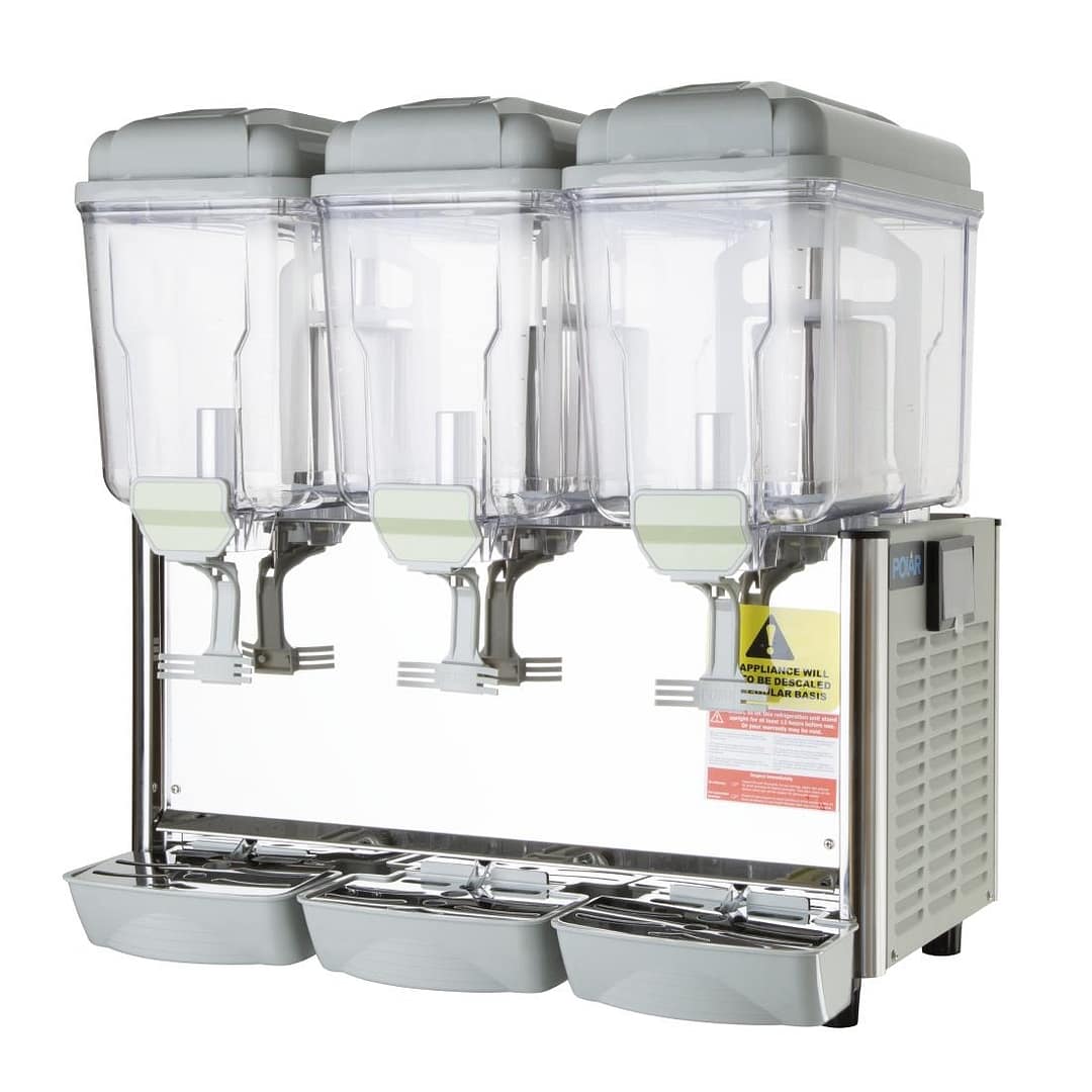 Polar GG753-A Triple Bowl Drink Dispenser with 3 x 12L Tanks – Ideal for Cold Beverages