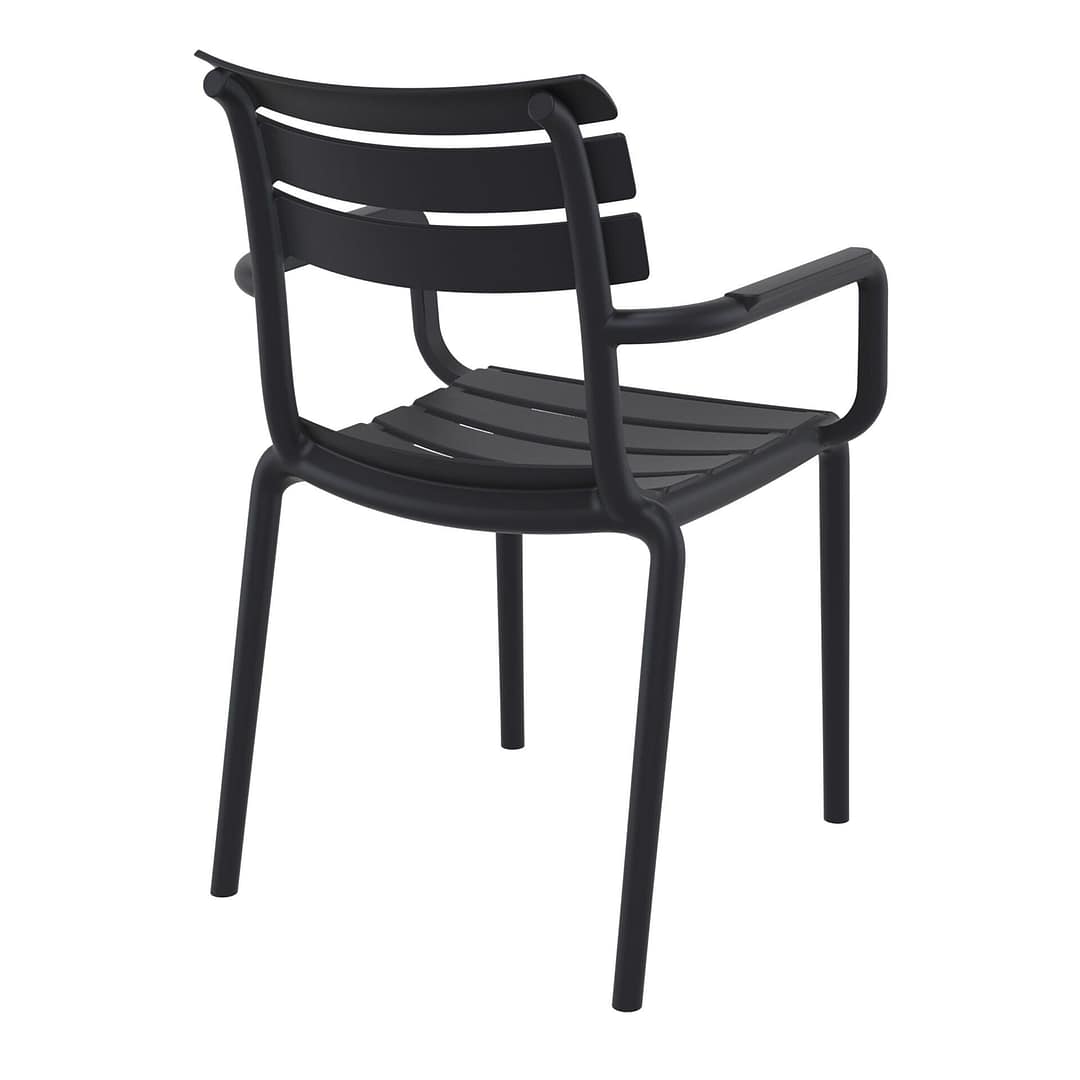 Black Paris Stacking Armchair - Indoor/Outdoor Seating Solution - Image 9