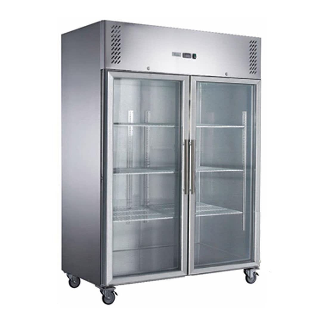 FED-X XURF1410G2V Two Full Glass Door Upright Display Freezer, 1410L Capacity
