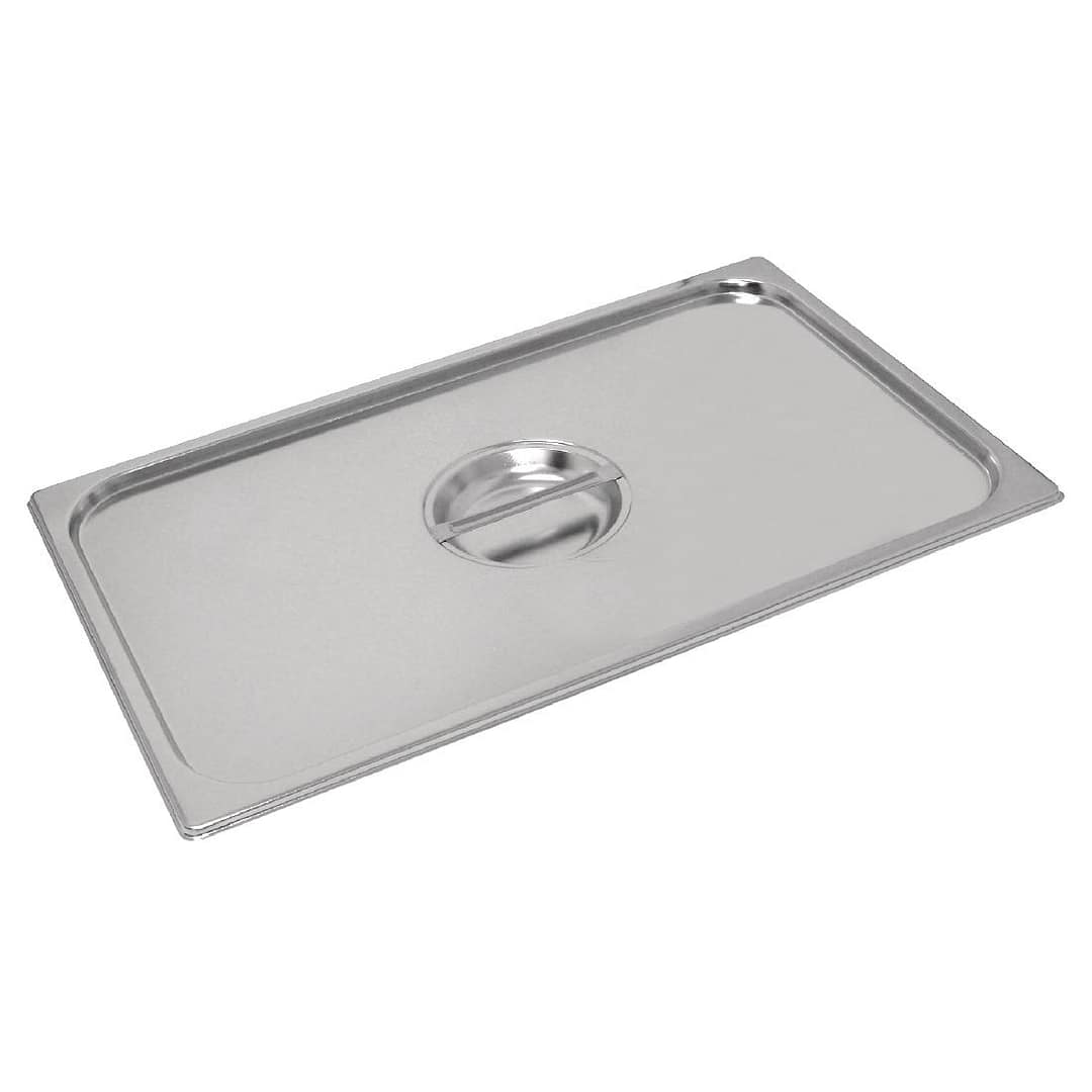Vogue GC967 heavy-duty stainless steel GN 1/1 lid 530×325 mm with recessed handle – Australia