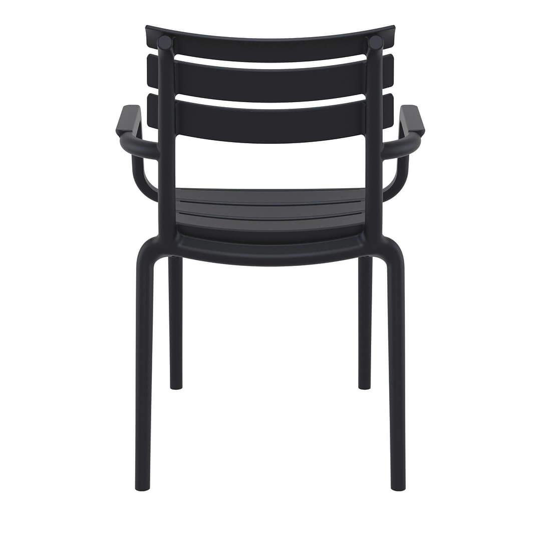 Black Paris Stacking Armchair - Indoor/Outdoor Seating Solution - Image 8
