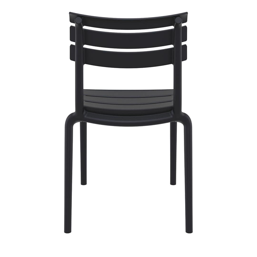 Black Furnlink Siesta Helen Stacking Chair - Durable & UV-Resistant for All-Weather Use - Image 20