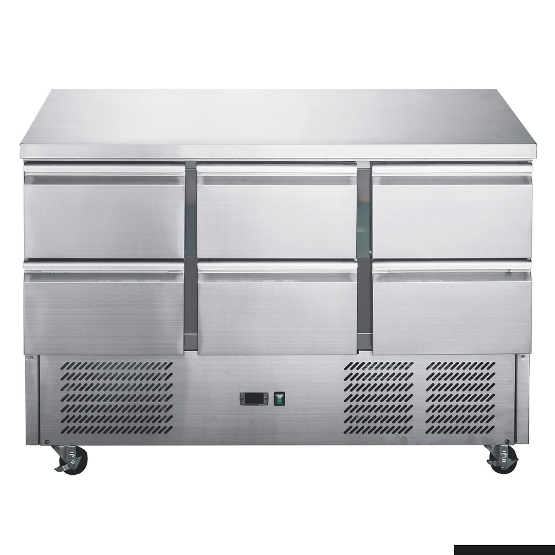 FED-X Six Drawer Salad Prep Fridge – XGNS1300D-6D with GN pan storage