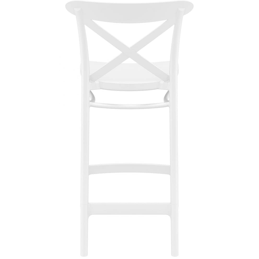 Commercial Grade White Cross Barstool 65 - Heavy Duty Bar Stool by Siesta, Turkey - Image 2