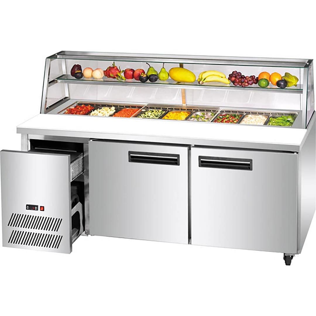 Thermaster SCB/18 two door deluxe sandwich bar, 1820mm wide, 870L, stainless steel prep fridge, Australia