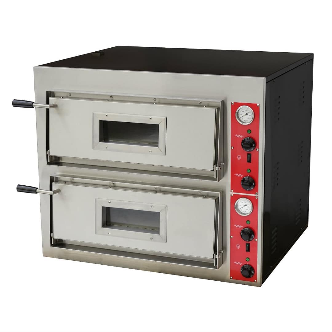 Bakermax EP-2E Double Deck Pizza Oven with Stone Soles and 500°C Max Temp