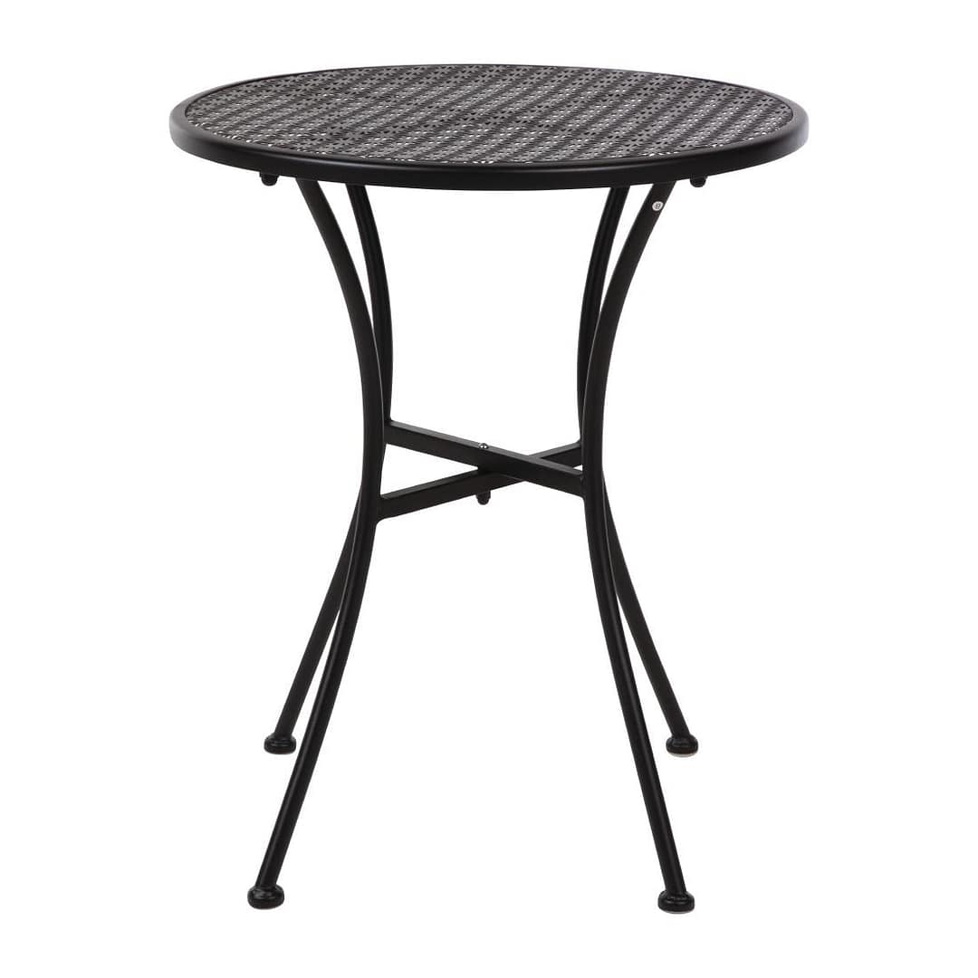 Bolero Black Steel Bistro Table – 600mm Round Design