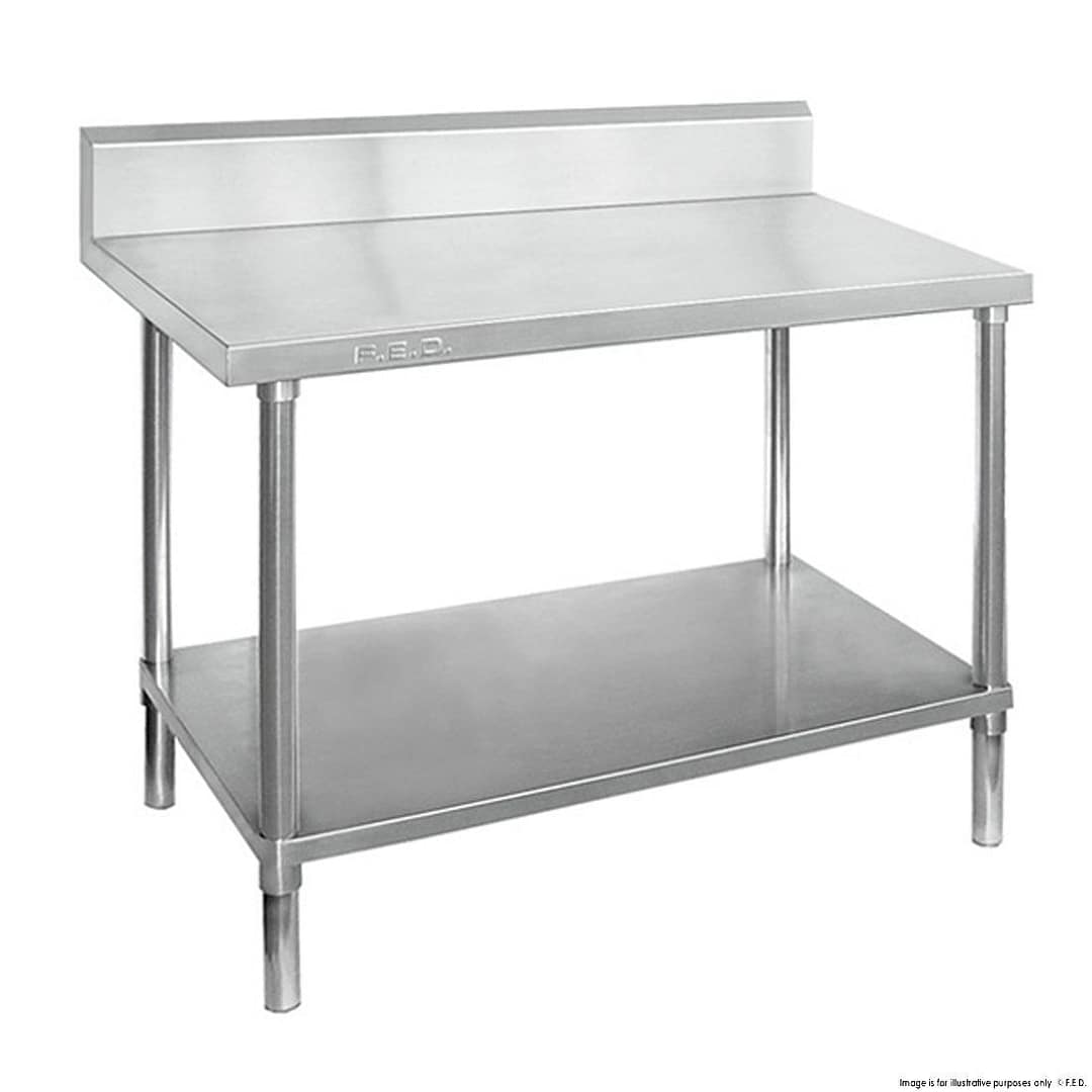 FED WBB7-0800/A Stainless Steel Workbench with Splashback