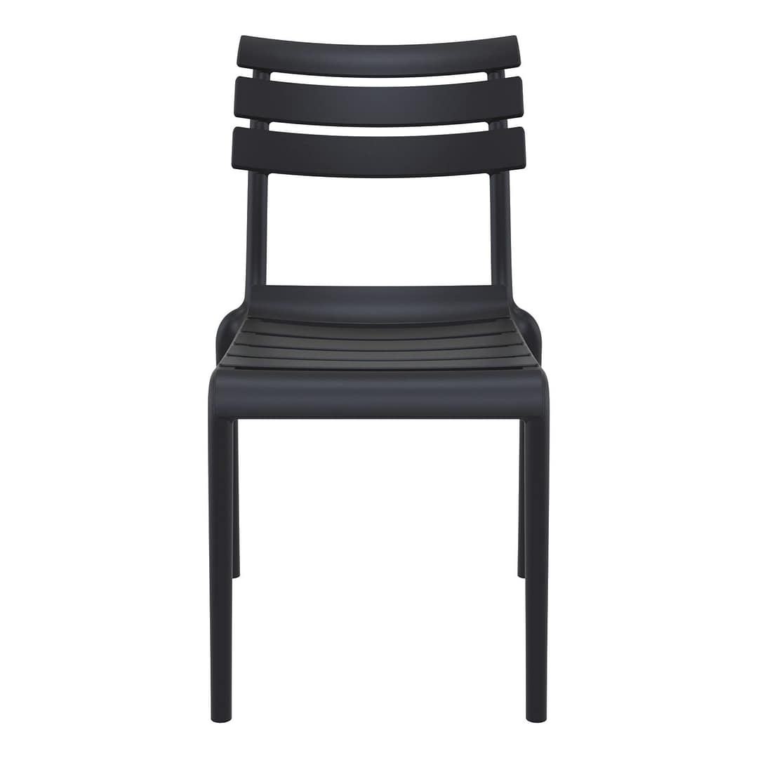 Black Furnlink Siesta Helen Stacking Chair - Durable & UV-Resistant for All-Weather Use - Image 22