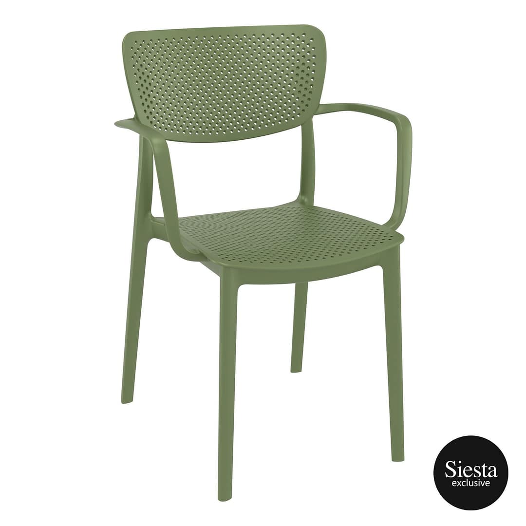 Commercial Grade Olive Green Loft Armchair - Indoor and Outdoor Armchair by Siesta, Europe