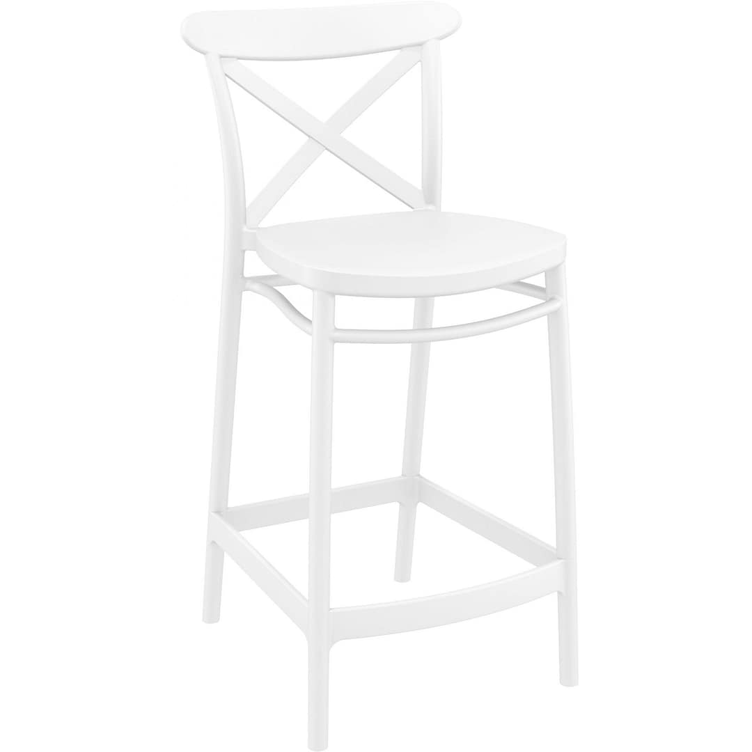 Commercial Grade White Cross Barstool 65 - Heavy Duty Bar Stool by Siesta, Turkey - Image 5