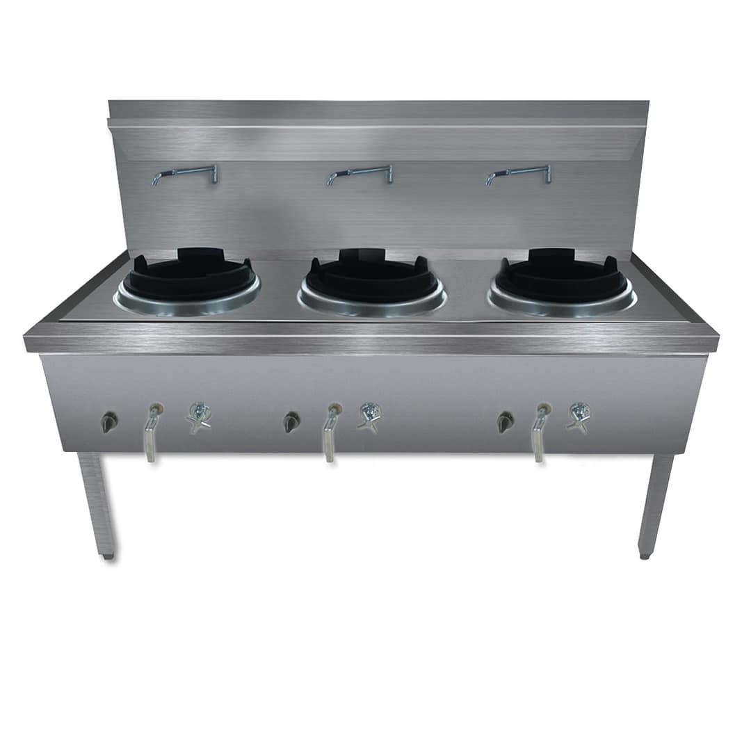 Gasmax WW-3N triple wok waterless unit with stainless build