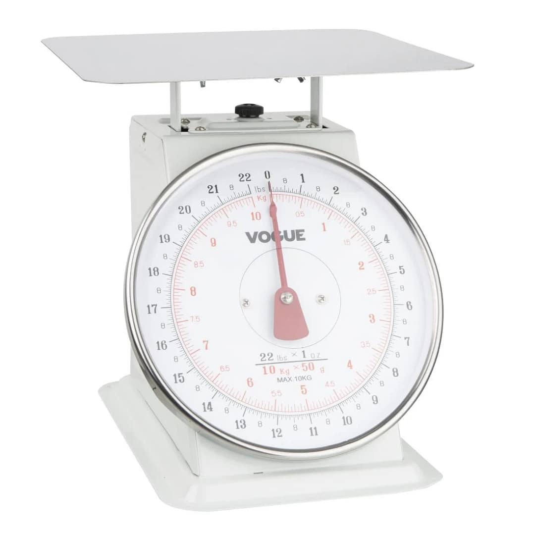 Vogue Stainless Steel Flat Top Kitchen Scale - 10kg, Grad. 50g, Code: F175 - Image 5