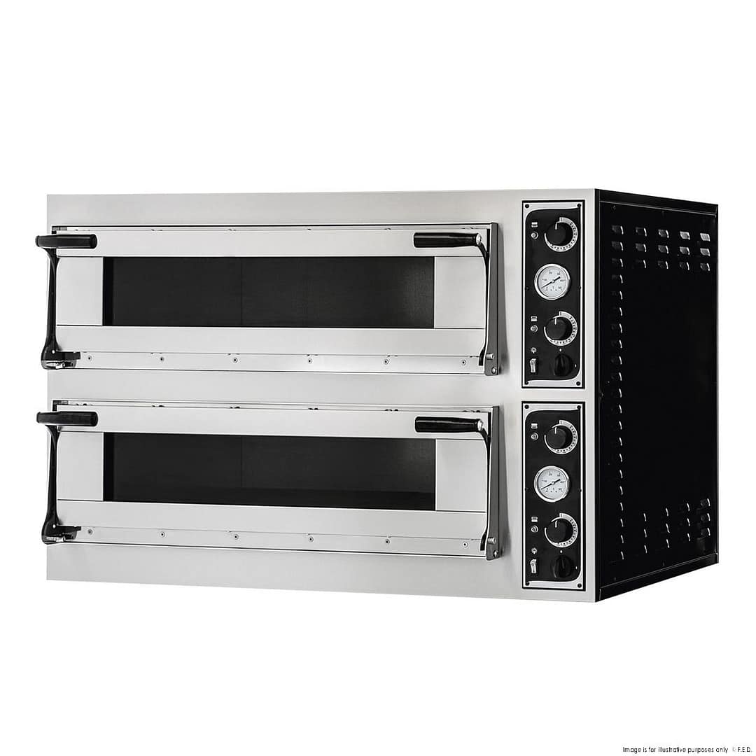Bakermax TP-2-SD Double Deck Pizza Oven with 12 x 35cm Capacity & Refractory Stone Cooking