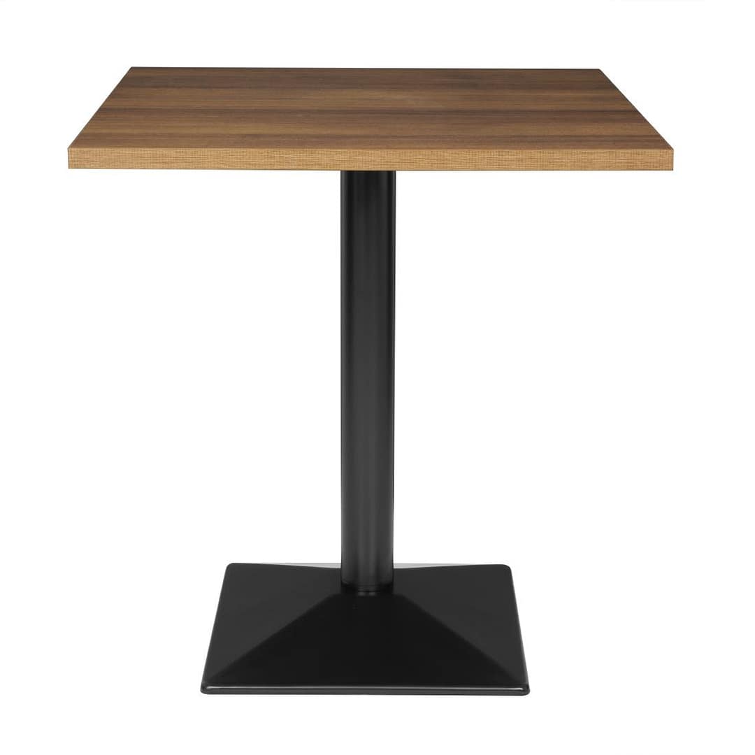 Bolero CH992 complete square dining table 700mm, powder-coated base, PVC edged top – front view, Australia