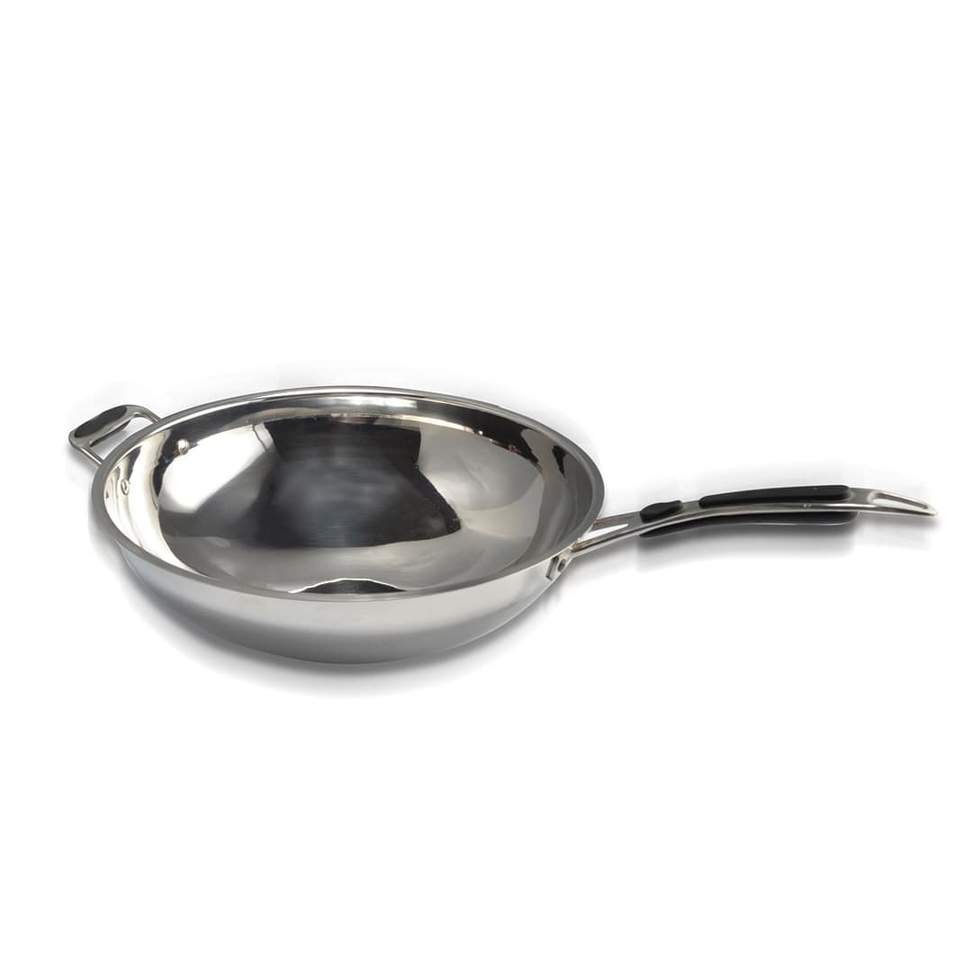 Benchstar IW-WOK36 induction wok, Ø 360mm stainless steel, 3-layer structure – front view, Australia