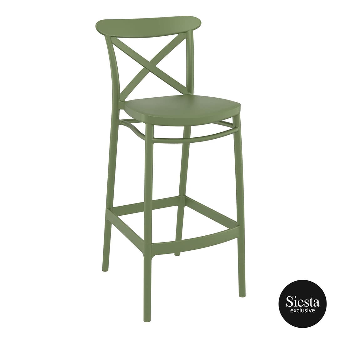 Siesta Olive Green Cross Barstool 75 – 750mm Commercial Seating