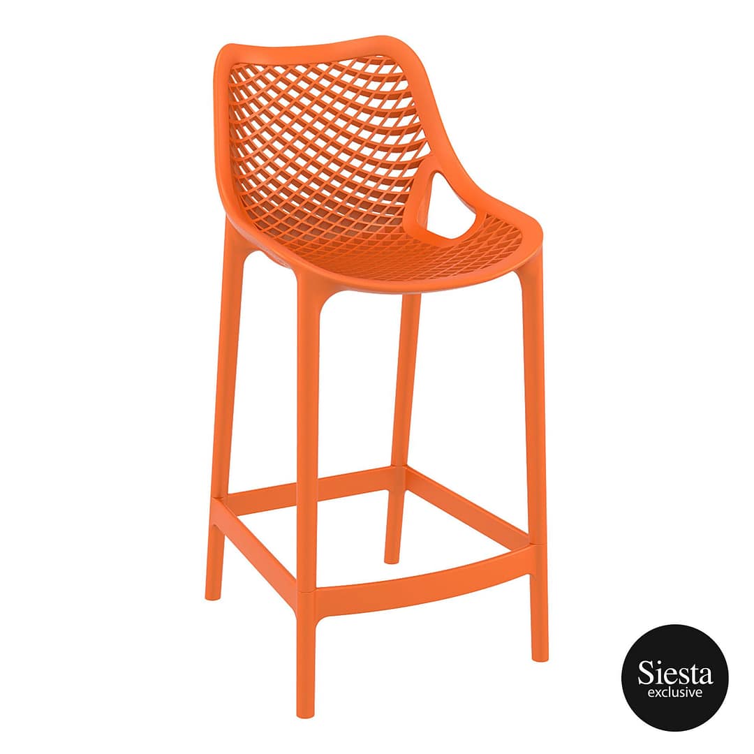 Siesta Air Barstool 65 in Orange - UV-Stabilized Polypropylene | CATAS Certified