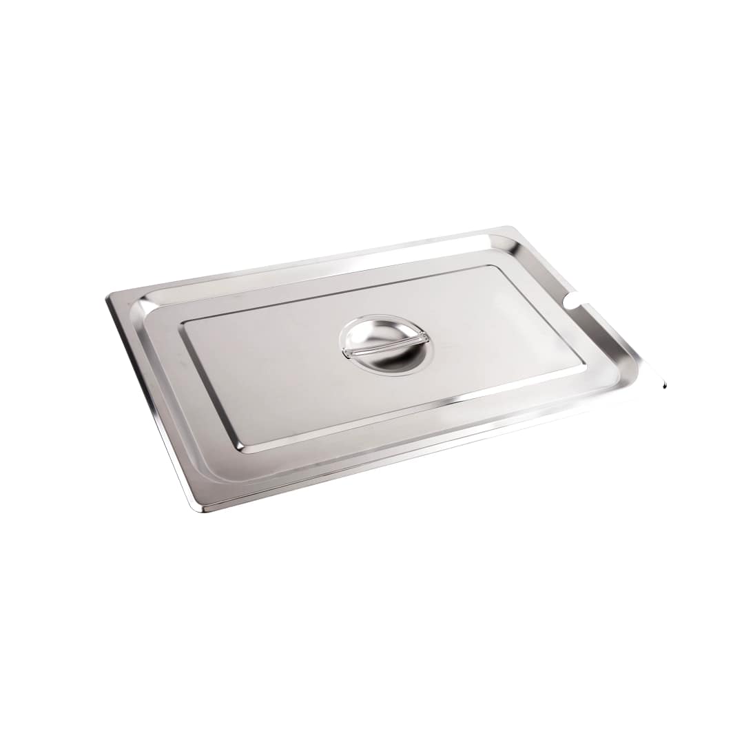 Kitchen Knock 401369 GN Pan 1/1 Stainless Steel Notched Lid with Ladle Slot – Pack of 6