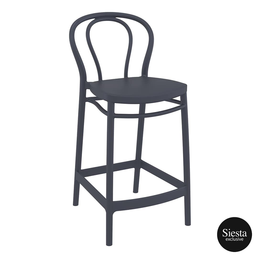Commercial Grade Anthracite Victor Barstool 65 by Siesta, Turkey