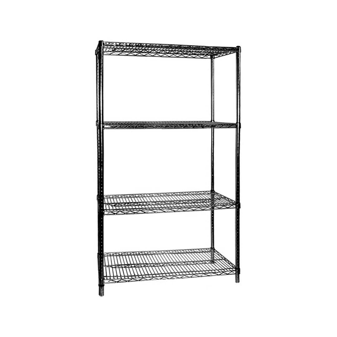 FED B18/36 Four Tier Black Plastic Shelving with 915x457x1880mm – Ideal for Cool Rooms & Freezers