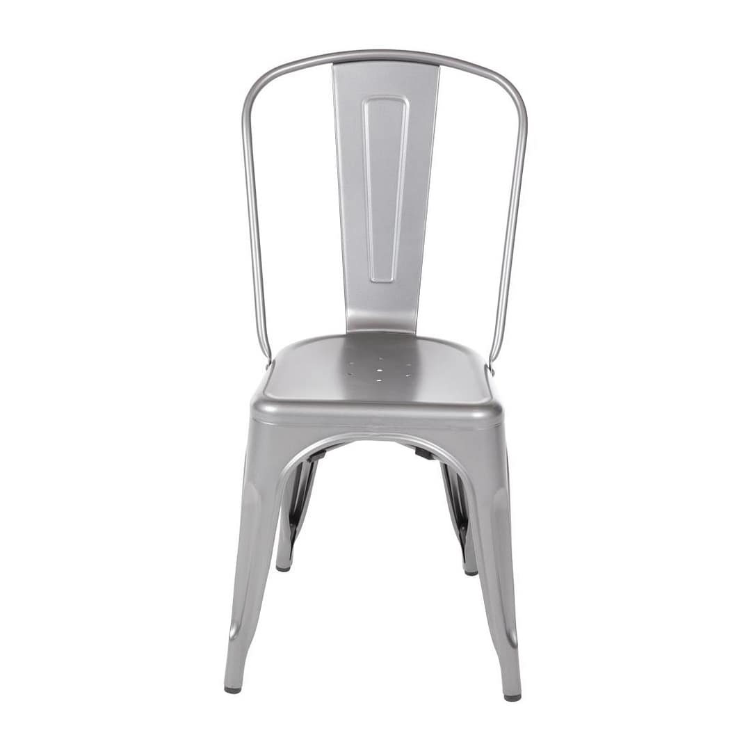 Bolero Gun Metal Grey Steel Bistro Side Chair (Pack 4) - Image 2
