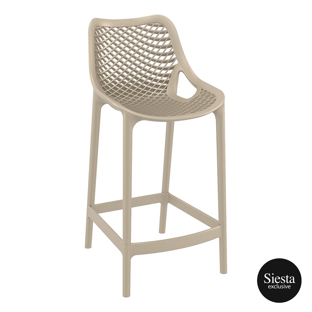 Siesta Exclusive UV Stabilised Air Barstool 65 in Taupe - for Indoor/Outdoor Use