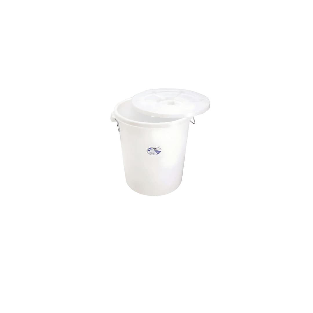Kitchen Knock 014728 65L food-grade bin lid made of white PE, ideal for dry ingredient storage