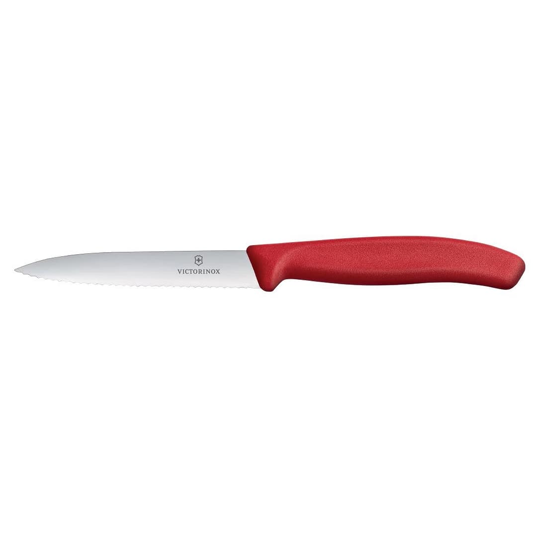Victorinox Swiss Precision Wavy Edge Paring Knife - Red 100mm