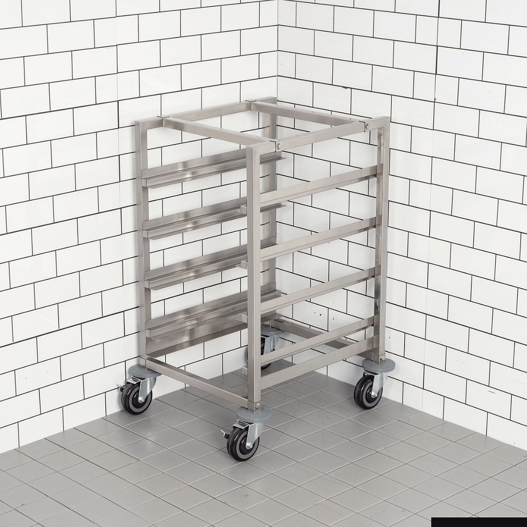 FED 415771 Glasswasher Basket Trolley – 4 Tray Stainless | Ideal for Commercial Dishwashing - Image 2