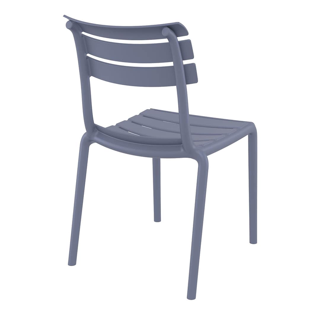 Black Furnlink Siesta Helen Stacking Chair - Durable & UV-Resistant for All-Weather Use - Image 25