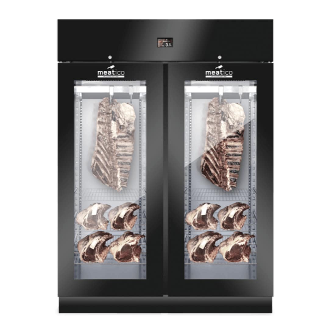 Everlasting DAE1501 double door dry age meat cabinet 300 kg, stainless steel, 1.7 kW, Italy – front view, Australia