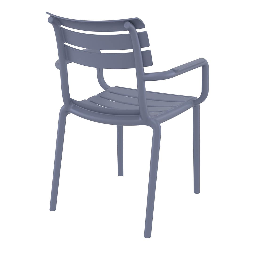 Black Paris Stacking Armchair - Indoor/Outdoor Seating Solution - Image 13