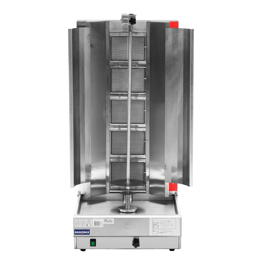 GasMax KB-5LPG Semi-Automatic 5 Burner LPG Kebab Machine, 56kg Capacity, Stainless