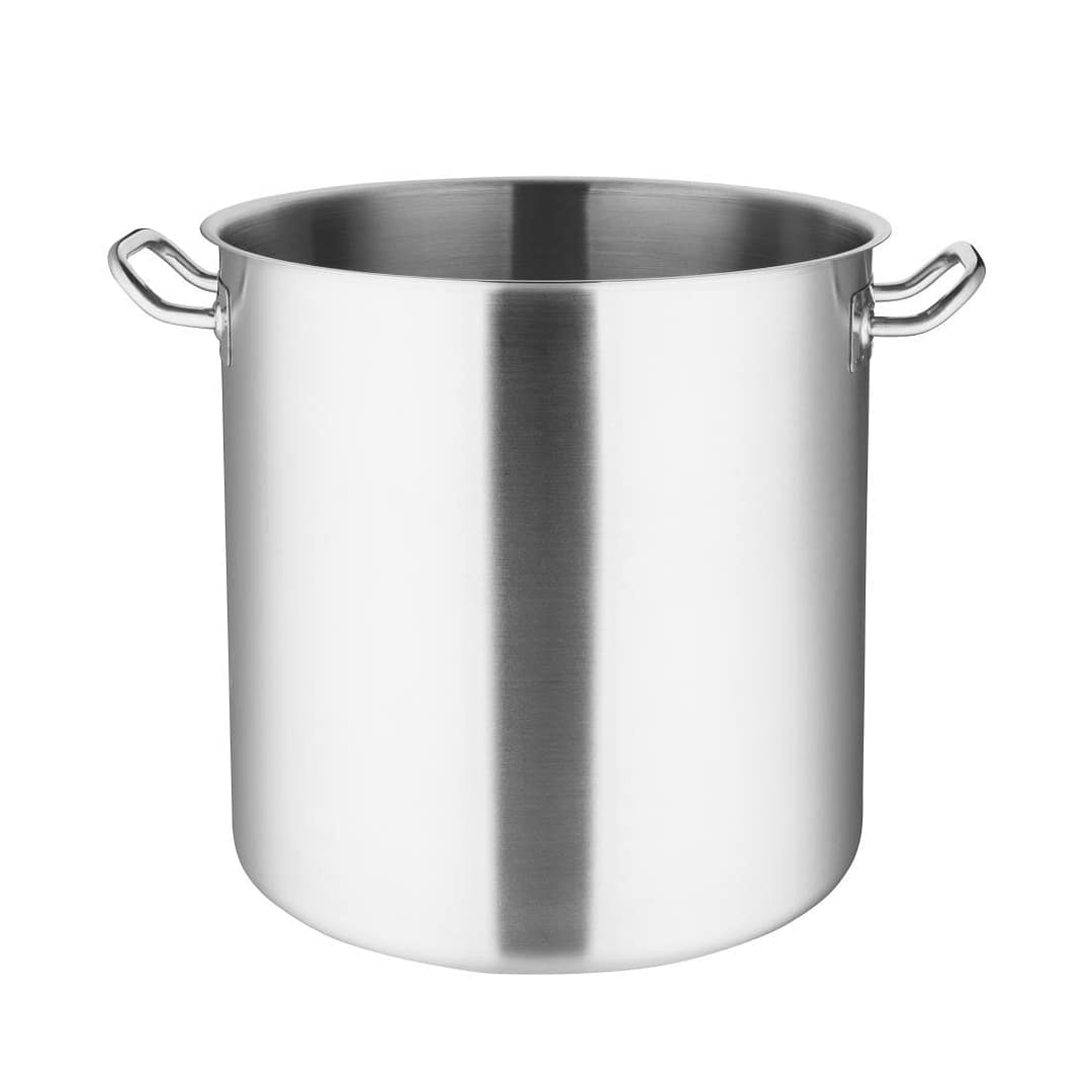 Vogue T555 35.5L stainless steel deep stock pot, 360mm diameter, induction compatible – front view, Australia