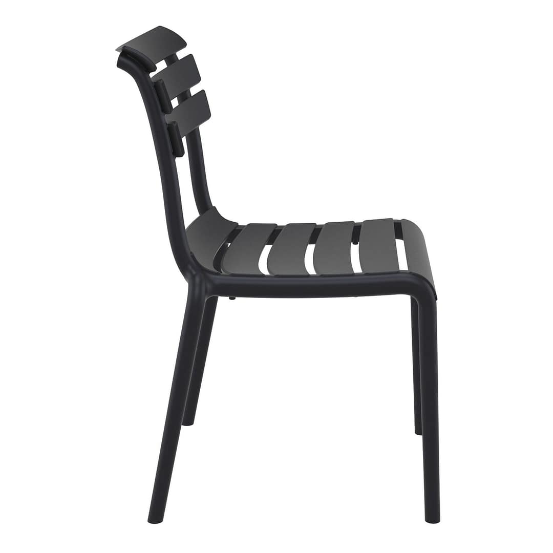 Black Furnlink Siesta Helen Stacking Chair - Durable & UV-Resistant for All-Weather Use - Image 23