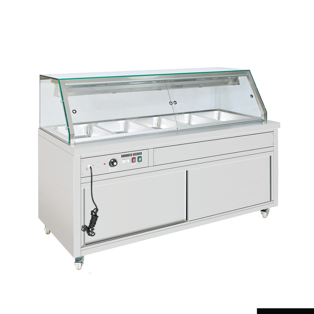 Thermaster PG180FE-XG Wet & Dry Bain Marie Display – 5× 1/1 GN Pans - Image 2