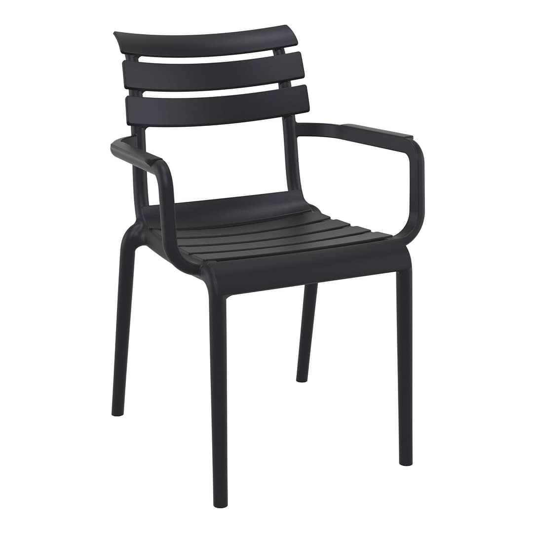 Black Paris Stacking Armchair - Indoor/Outdoor Seating Solution