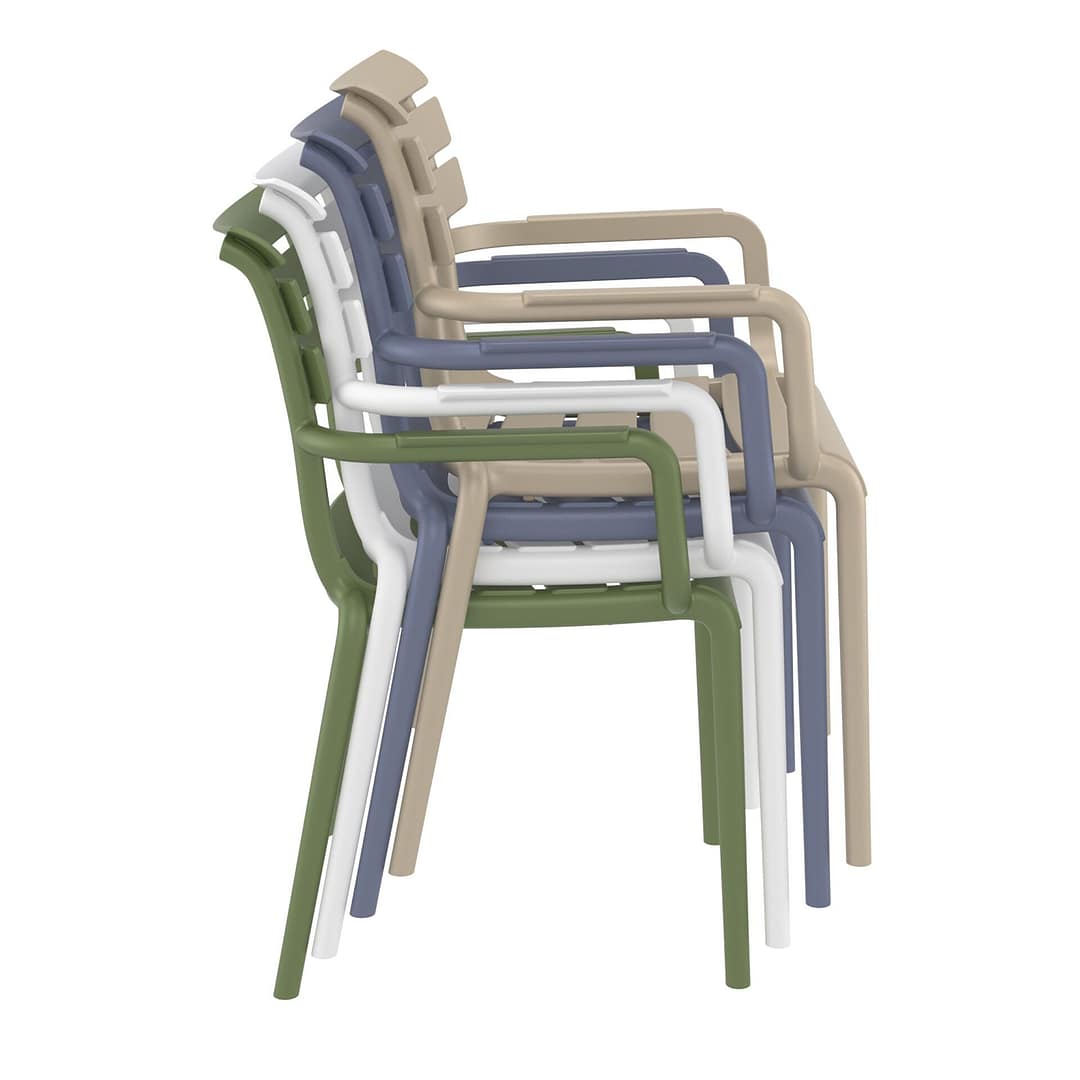 Black Paris Stacking Armchair - Indoor/Outdoor Seating Solution - Image 32