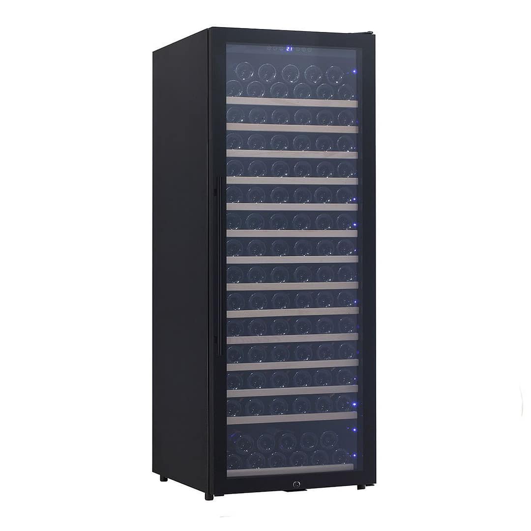 Thermaster WB-166A Single Zone Premium Wine Cooler with 166 Bottle Capacity and Beech Shelves